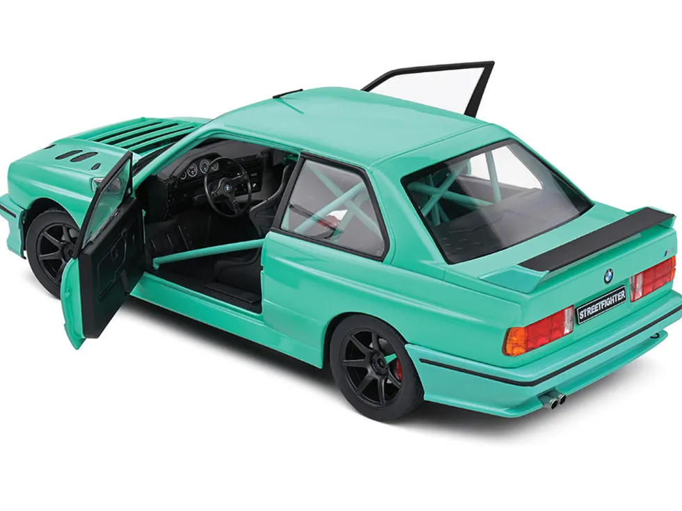 1990 BMW E30 M3 Custom "Drift Missile" Blue 1/18 Diecast Model Car by Solido