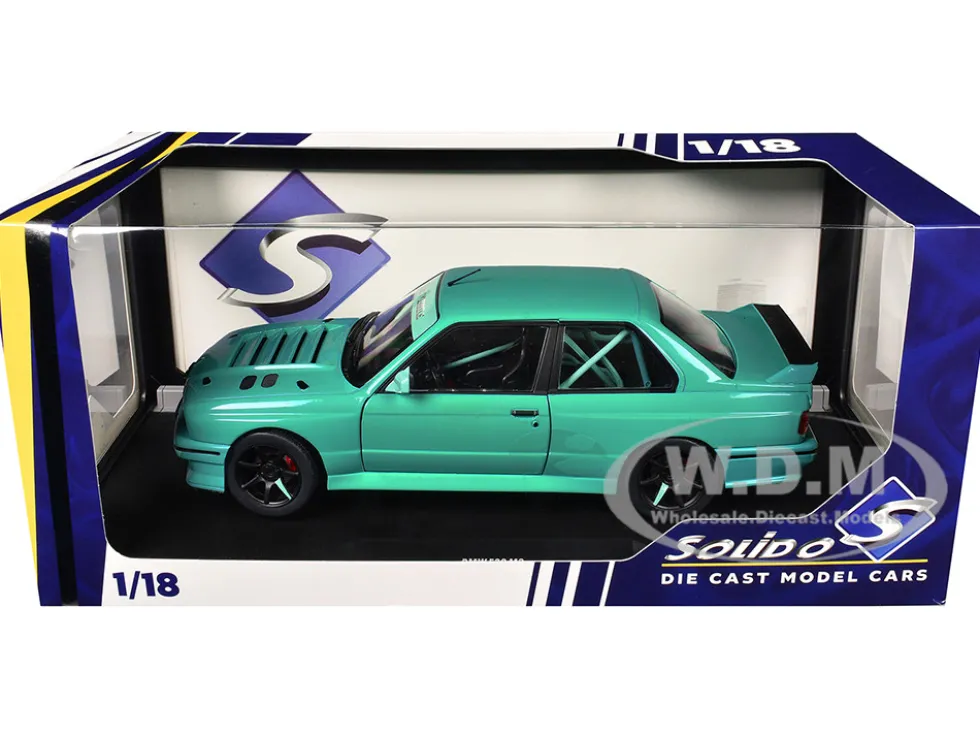 1990 BMW E30 M3 Custom "Drift Missile" Blue 1/18 Diecast Model Car by Solido
