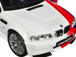 2000 BMW E46 M3 Streetfighter White with Blue and Red Graphics 1/18 Diecast Model Car Solido S1806505