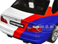 2000 BMW E46 M3 Streetfighter White with Blue and Red Graphics 1/18 Diecast Model Car Solido S1806505