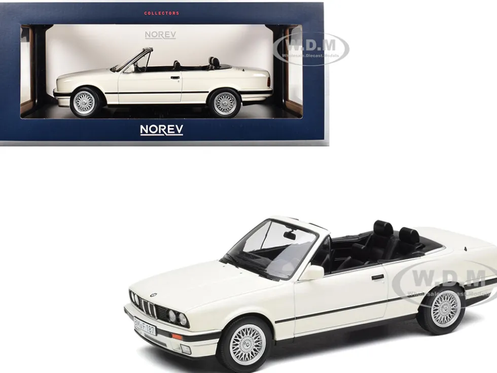 1991 BMW 325i Cabriolet Alpine White 1/18 Diecast Model Car by Norev
