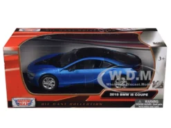2018 BMW i8 Coupe Metallic Blue Black Top 1/24 Diecast Model Car Motormax 79359