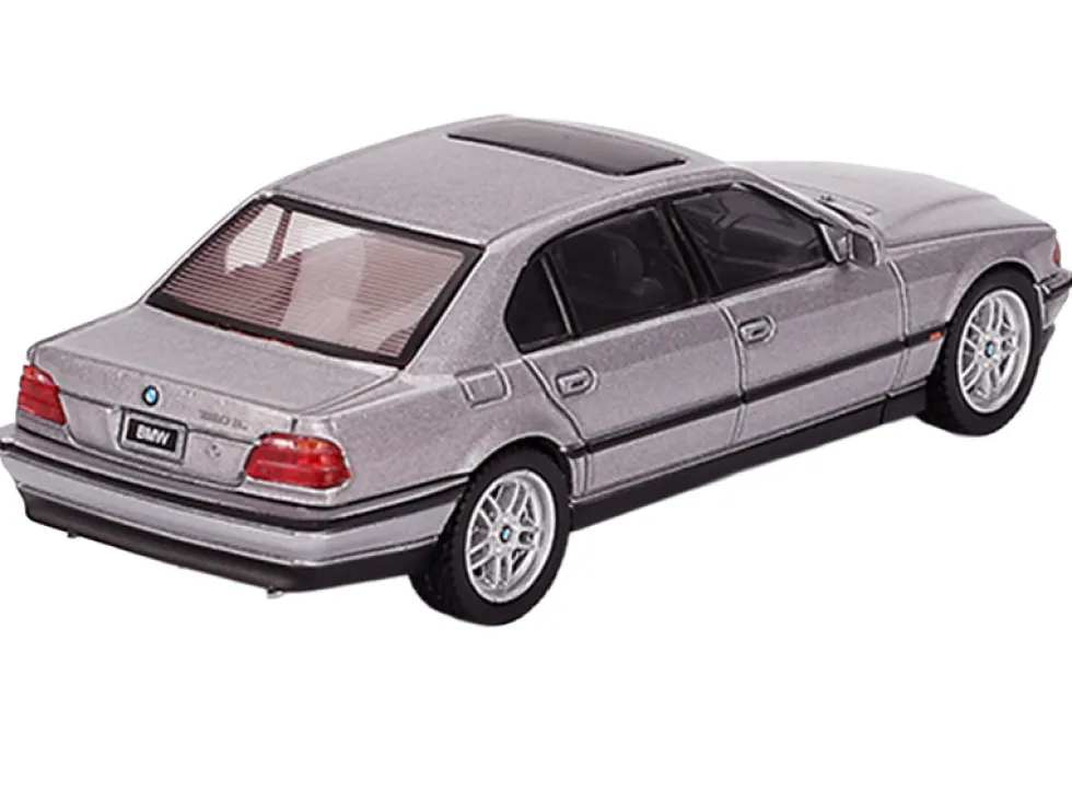 BMW 750IL Aspen Silver Metallic with Sun Roof Limited Edition 1/64 Diecast Model Car by Mini GT