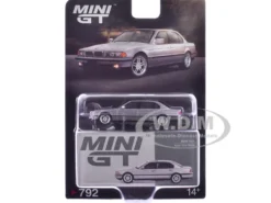 BMW 750IL Aspen Silver Metallic with Sun Roof Limited Edition 1/64 Diecast Model Car by Mini GT