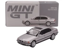 BMW 750IL Aspen Silver Metallic with Sun Roof Limited Edition 1/64 Diecast Model Car by Mini GT