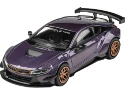 BMW i8 Liberty Walk Twilight Purple Metallic Gold Wheels 1/64 Diecast Model Car Paragon Models PA-55153
