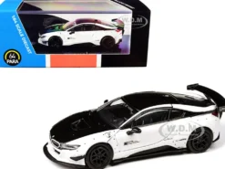 BMW i8 Liberty Walk White Black 1/64 Diecast Model Car Paragon Models PA-55151