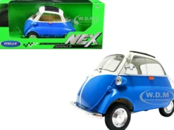 BMW Isetta Blue White NEX Models 1/18 Diecast Model Car Welly 24096
