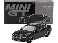 BMW i7 xDrive60 Black Sapphire Limited Edition 1/64 Diecast Model Car by Mini GT