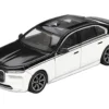 BMW i7 xDrive60 Dravit Alpine White and Black Sapphire Limited Edition 1/64 Diecast Model Car by Mini GT