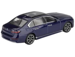 BMW i7 xDrive60 Tanzanite Blue Metallic with Sun Roof Limited Edition 1/64 Diecast Model Car by Mini GT
