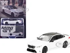 BMW M5 Alpine White with Carbon Top Limited Edition 1/64 Diecast Model Car by Mini GT