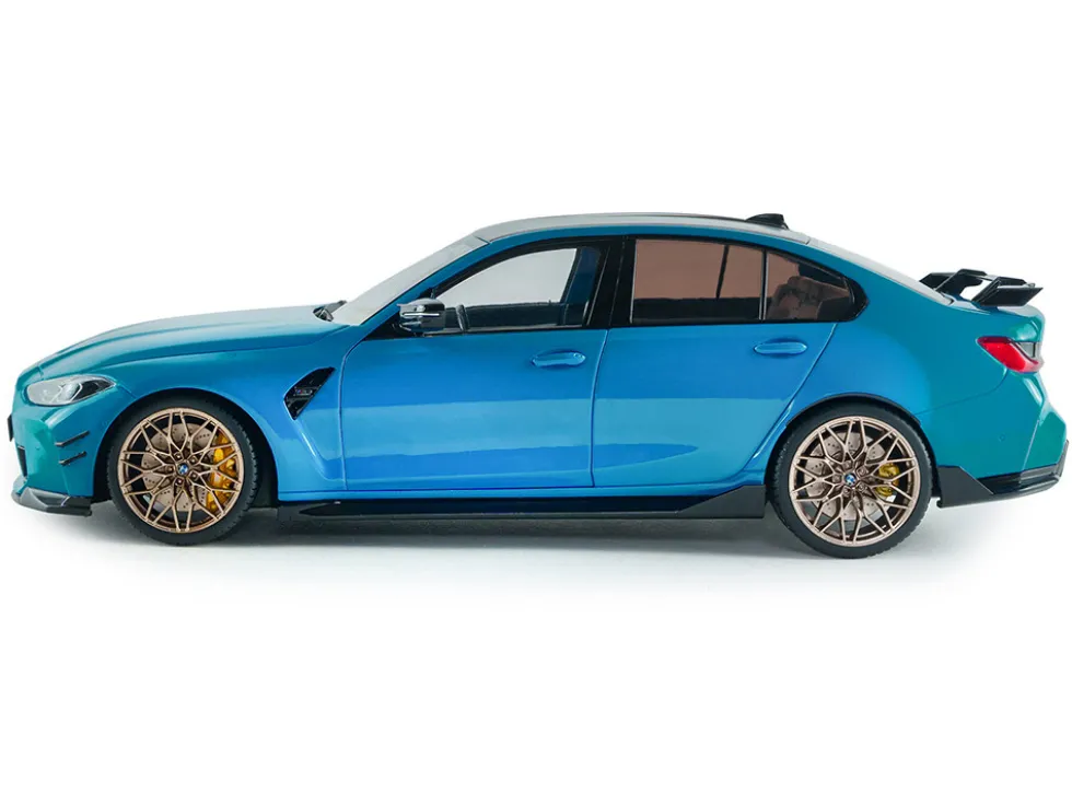 2024 BMW M3 Competition Daytona Beach Blue with Carbon Top 1/18 Diecast Model Car by Solido