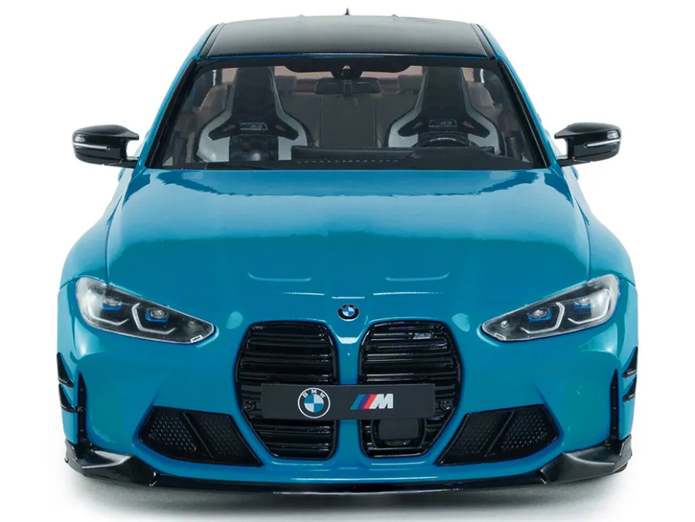 2024 BMW M3 Competition Daytona Beach Blue with Carbon Top 1/18 Diecast Model Car by Solido