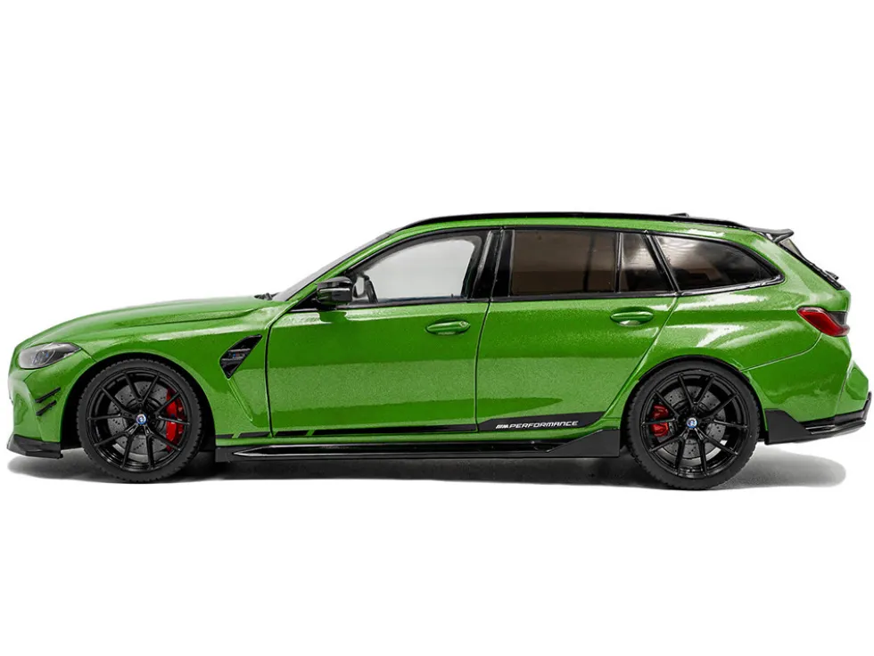 2024 BMW M3 Competition M xDrive Touring Green Metallic with Black Top 1/18 Diecast Model Car by Solido