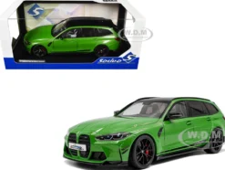 2024 BMW M3 Competition M xDrive Touring Green Metallic with Black Top 1/18 Diecast Model Car by Solido