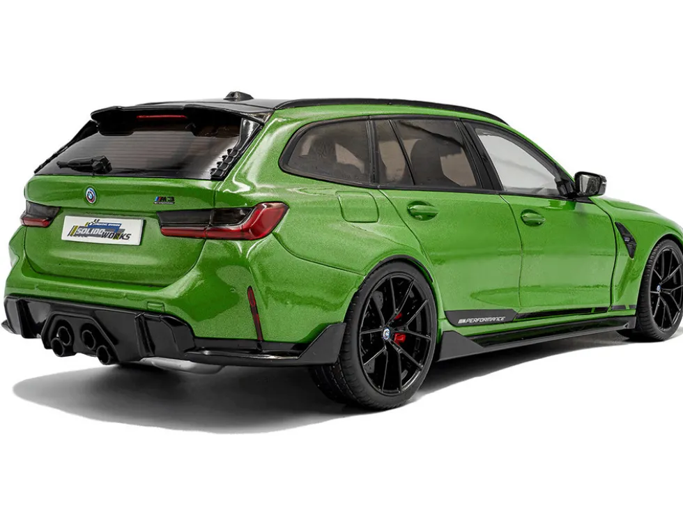 2024 BMW M3 Competition M xDrive Touring Green Metallic with Black Top 1/18 Diecast Model Car by Solido