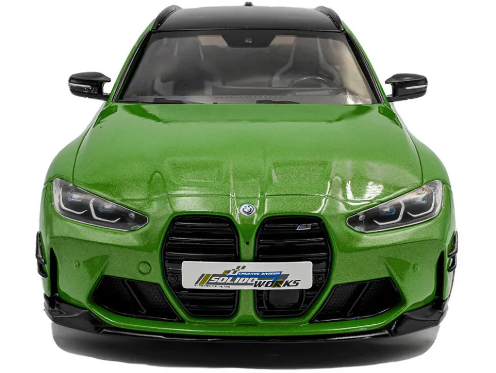 2024 BMW M3 Competition M xDrive Touring Green Metallic with Black Top 1/18 Diecast Model Car by Solido
