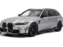 2024 BMW M3 Competition M xDrive Touring Frozen Pure Gray Metallic with Black Top 1/18 Diecast Model Car by Solido