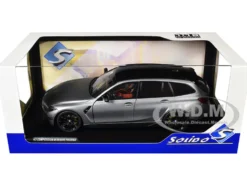 2024 BMW M3 Competition M xDrive Touring Frozen Pure Gray Metallic with Black Top 1/18 Diecast Model Car by Solido