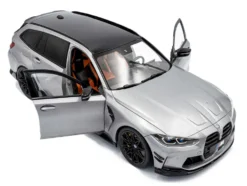 2024 BMW M3 Competition M xDrive Touring Frozen Pure Gray Metallic with Black Top 1/18 Diecast Model Car by Solido
