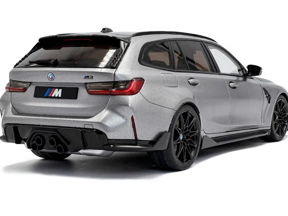 2024 BMW M3 Competition M xDrive Touring Frozen Pure Gray Metallic with Black Top 1/18 Diecast Model Car by Solido