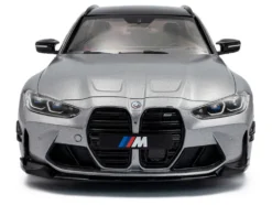 2024 BMW M3 Competition M xDrive Touring Frozen Pure Gray Metallic with Black Top 1/18 Diecast Model Car by Solido