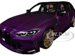 2024 BMW M3 Competition M xDrive Touring Twilight Purple Pearl Metallic with Black Top 1/18 Diecast Model Car by Solido