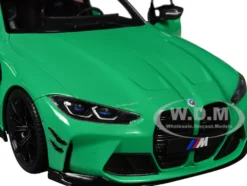 2024 BMW M3 Competition Signal Green with Carbon Top 1/18 Diecast Model Car by Solido