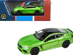 BMW M8 Coupe Java Green Metallic Black Top 1/64 Diecast Model Car Paragon Models PA-55216