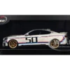 BMW M4 3.0 CSL #50 White with Blue and Red Stripes 1/18 Model Car by Top Speed