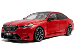 2025 BMW M5 Fire Red with Black Top 1/18 Diecast Model Car by Solido