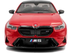 2025 BMW M5 Fire Red with Black Top 1/18 Diecast Model Car by Solido