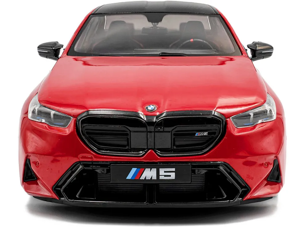 2025 BMW M5 Fire Red with Black Top 1/18 Diecast Model Car by Solido
