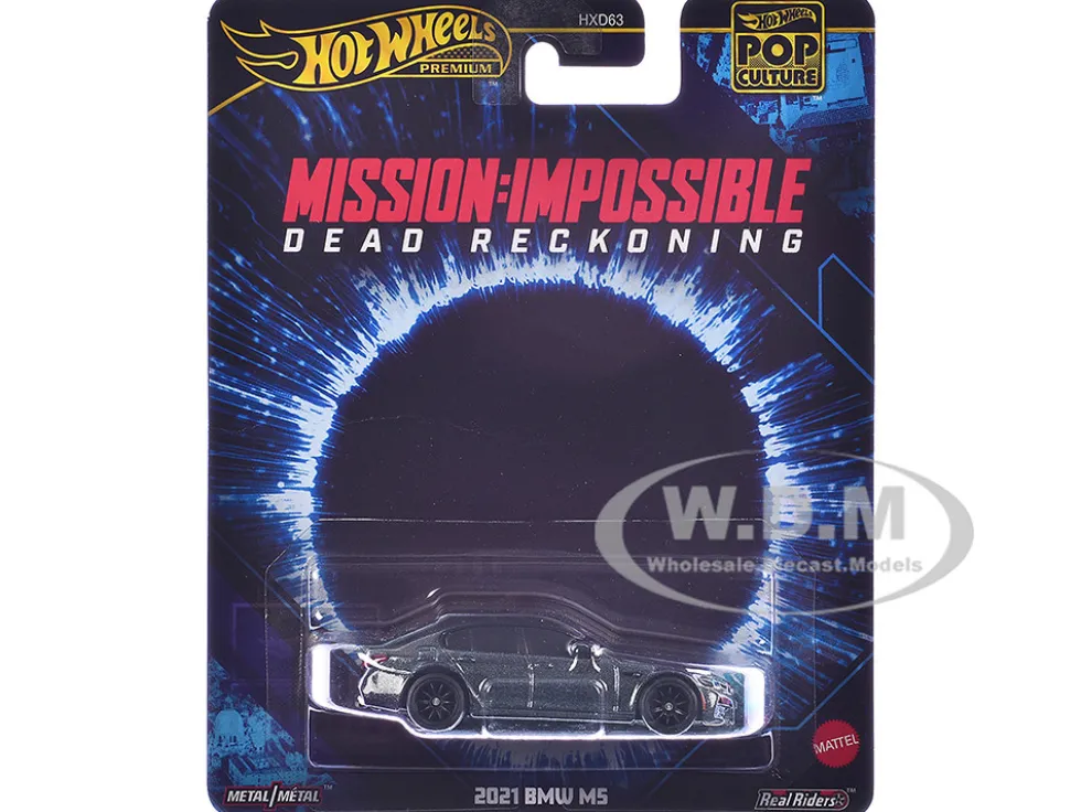 2021 BMW M5 Gray Metallic with Black Top "Mission: Impossible – Dead Reckoning" (2023) Movie "Pop Culture" Series Diecast Model Car by Hot Wheels