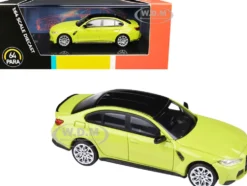 BMW M3 G80 Sao Paulo Yellow Black Top 1/64 Diecast Model Car Paragon Models PA-55204
