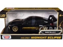 BMW M4 GT3 Matt Black with Gold Stripes "Midnight Eclipse" Series 1/24 Diecast Model Car by Motormax