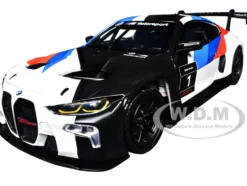 BMW M4 GT3 #1 White with Black, Blue and Red Graphics 