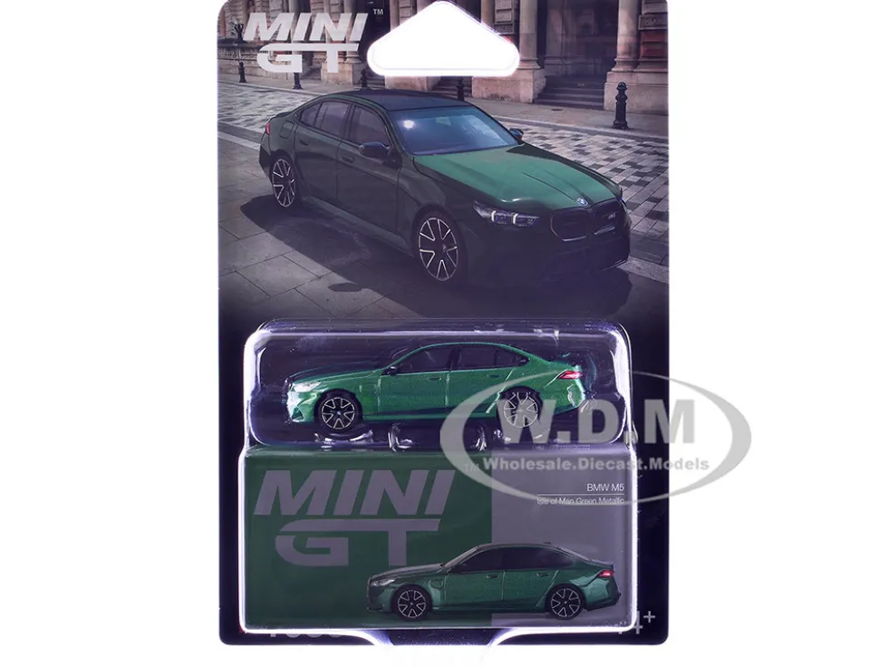 BMW M5 Isle of Man Green Metallic with Carbon Top Limited Edition 1/64 Diecast Model Car by Mini GT