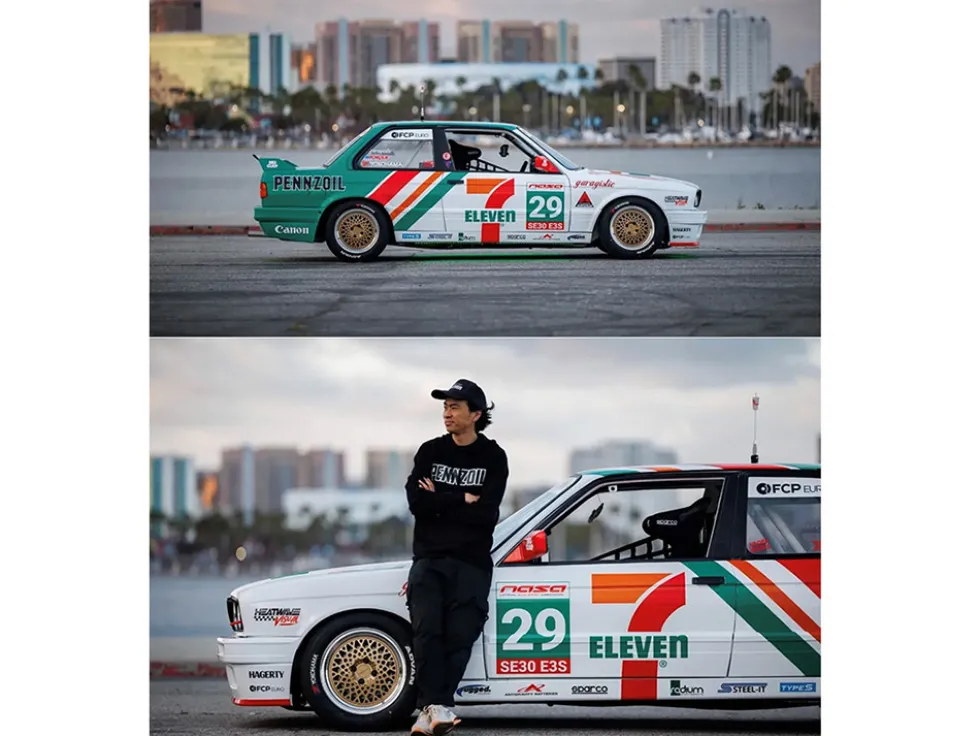 BMW M3 "Kaido Works Larry Chen V1" #29 "7-Eleven" White and Green with Graphics (Designed by Jun Imai) "Kaido House" Special 1/64 Diecast Model Car by Mini GT