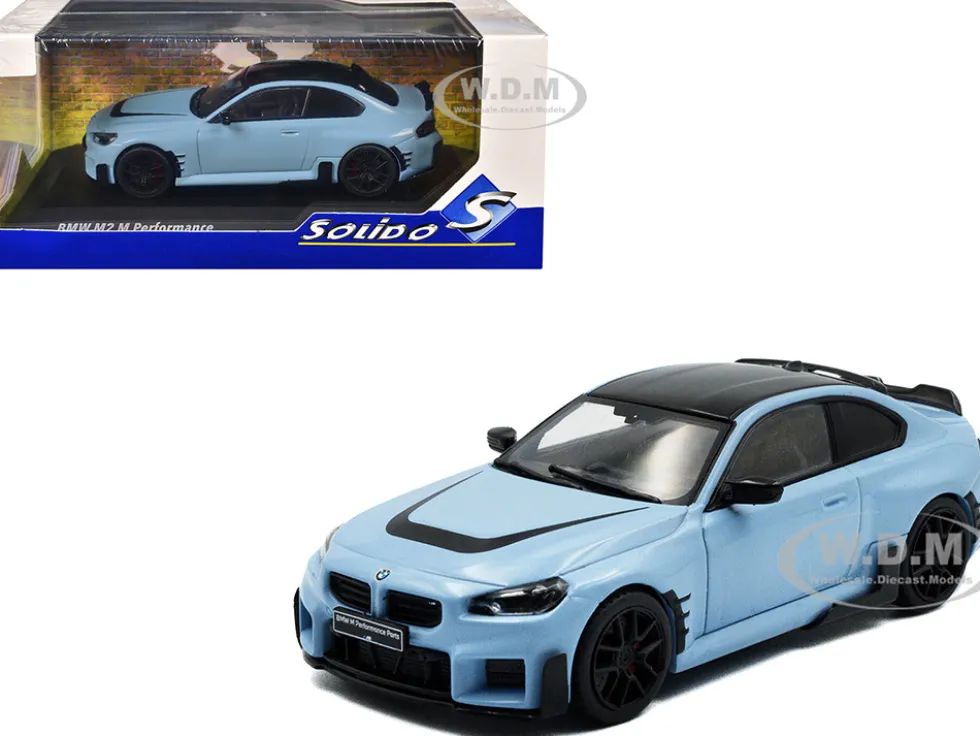 2023 BMW M2 M Performance Zandvoort Blue with Black Top 1/43 Diecast Model Car by Solido