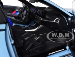 2024 BMW M2 Performance Parts Zandvoort Blue with Carbon Top and Black Stripes 1/18 Diecast Model Car by Solido