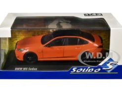 2024 BMW M5 Sedan Fire Orange III with Black Top 1/43 Diecast Model Car by Solido