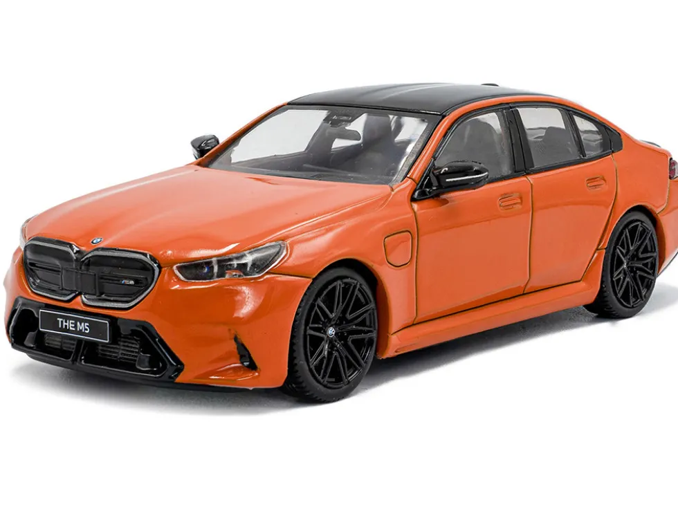 2024 BMW M5 Sedan Fire Orange III with Black Top 1/43 Diecast Model Car by Solido
