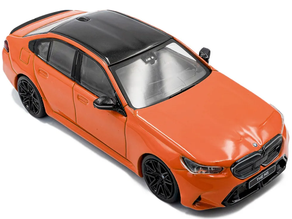 2024 BMW M5 Sedan Fire Orange III with Black Top 1/43 Diecast Model Car by Solido