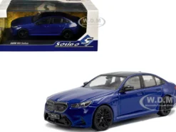 2024 BMW M5 Sedan Marina Bay Blue Metallic with Black Top 1/43 Diecast Model Car by Solido