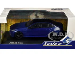 2024 BMW M5 Sedan Marina Bay Blue Metallic with Black Top 1/43 Diecast Model Car by Solido