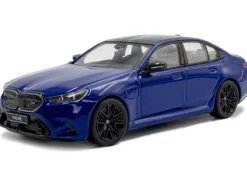 2024 BMW M5 Sedan Marina Bay Blue Metallic with Black Top 1/43 Diecast Model Car by Solido