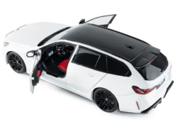 2025 BMW M5 Touring Alpine White with Black Top 1/18 Diecast Model Car by Solido