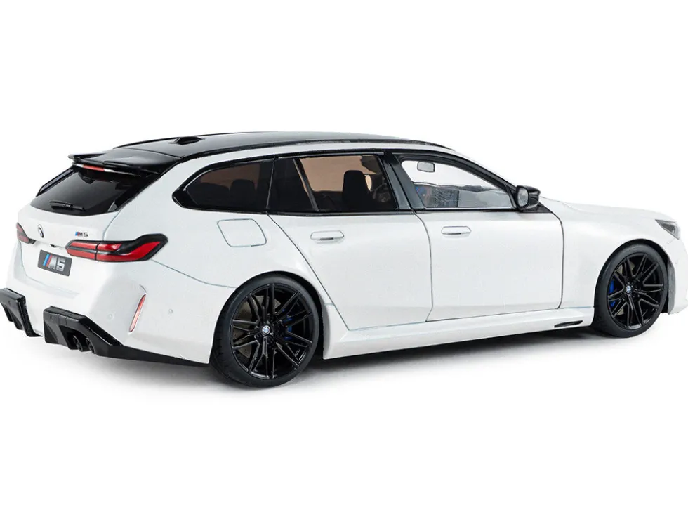 2025 BMW M5 Touring Alpine White with Black Top 1/18 Diecast Model Car by Solido